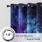 Bohomocasa Galaxy Blackout Curtains For Bedroom  Space Nebula Star Drapes  100 