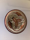 Vintage Etched Red Copper Turkish 4    Dish Wall Hanging 