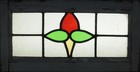 Floral Midsize Old English Leaded Stained Glass Window 22 25  X 11 