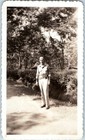C1940s Wwii Us Army Soldier Web Belt Armband Snapshot Photo Military Camp Deckle