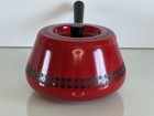 Vintage Retro 70   s Red   Black Polka Dots Fondue Pot Saucepan Mod Enamel   Metal