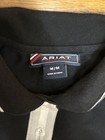Women   s Medium Black White Ariat Short Sleeve Horseback Riding Show Shirt