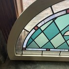 Sg5059 Antique Beveled And Stained Glass Arch Window 23 5 X 42