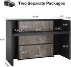 Reception Desk With Led Lights  63-inch Front Counter Desk For Checkout  Lobby