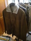Vintage Sears Westerner Suede Sherpa Lined Men s Coat Size 44 Perfect 1970s
