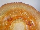 Vintage Fenton 9 Inch Two Flowers 3-footed Marigold Carnival Glass Bowl -euc