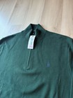 New Polo Ralph Lauren Pima Cotton Half Zip Sweater Men   s Xl Green Pullover Pony