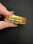 Beautiful Vintage Vivian Woodard Gold   Beige Toned Powder Compact Mirror Puff