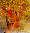 Vintage 10    Orange  Yellow  Red Lucite Grape  extra-large  Cluster Mid-century