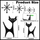5 Pcs Mid Century Modern Atomic Cat Wall Decor Vintage Metal Wall Art Black Cart