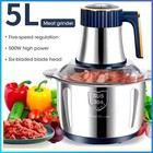 500w Electric Food Chopper Electric Stainless Steel Processor Meat Grinder Mixer