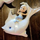 3 Vintage 1950 s Norcrest Wall Plaques Mermaids Riding Dolphins 