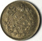 1901 Canada 5c Five Cents Silver Coin Half Dime Km  2 Xf