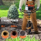 Post Hole Digger 43cc Gas Powered Earth Digger With 8  Auger Drill Bit