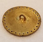 Scarce Antique Champleve Enamel Button W fops Couple riveted Cut Steels  1-1 16 