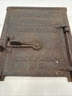 1800   s T woolson   s Cast Iron Stove Door Pat no 2 Claremont Nh Original Rare