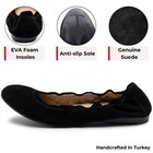 Alpine Swiss Sarah Womens Leather Ballet Flats Round Toe Slip On Comfort Shoes