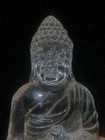 Antique Chinese Clear Crystal Buddha Statue Carved Sculpture Artwork Home Decor