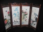 Antique Asian Art Screen 8 Hand Painted Fine Art Pc 9  H Rose 1940 Romantic Sale