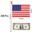 Zoblise Small American Flags On Stick 200 Pcs 4x6 Inches Small Us Flags Bulk