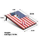 Cornhole Game Set - Flag Boards With 8 Bags   Carry Handle - Outdoor Events