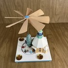 Vtg German Seiffen Church Pyramid Carousel Wooden Convection Candle Holder Gdr