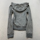 Hollister Women s Gray Velour Zip-up Hoodie Drawstring Pockets Loungewear Size M