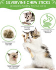 Catnip Chew Sticks 12 Pack Natural Silvervine Cat Toy For Dental Health Stress