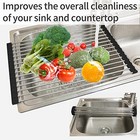  Black Stainless Steel Over-sink Dish Drying Rack Roll-up  Multipurpose 