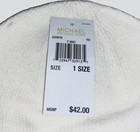New Michael Kors Pin Dot Logo Mk Studded Winter Warm Hat Beanie White New Nwt