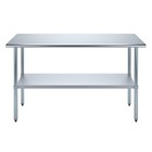 18 In  X 60 In  Stainless Steel Table