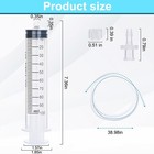 2 Pack 100ml Luer Lock Syringe With 39  Tube  100cc Large Plastic 