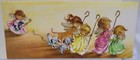 Vtg By Brook Christmas Card   Envelope Angels W Glittery Wings Lambs Black Sheep