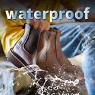 Waterproof Work Boots For Men Slip-on Steel Toe Safety Shoes Sneakers Anti-slip