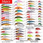 56pcs Bass Fishing Lures Kit - Top Water Baits Tackle Crankbait Swimbaits