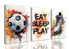 Tbkhudbi Canvas Wall Art Sports Colorful 12 x16  Canvas Graffiti Soccer