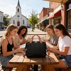 Bible Cover Case For Women Carrying Book Bag With Handle Black
