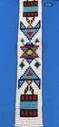 Native American Beaded Loom Strip Panel 16  Long Glass Seed Beads Fringe