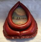Handmade Red Leather Horse Yoke Collar Frame With Western Native Scenic Picture