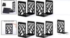Elegant Heavy-duty Black Metal Bookends - Set Of 4  Perfect For Organizing