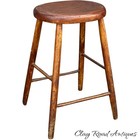Antique Windsor Stool Seat Bench Shop Keeper Country Store 1800s Honey Color