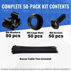 50 Pack M6 X 16mm Rack Mount Cage Nuts  Screws   Washers For Server Cabinet  Net