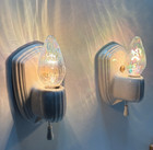 Vtg Porcelain Sconce Light Pair Bathroom Ceramic Wall Fixture Art Deco Usa  m86