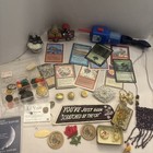 Mixed Vintage Junk Drawer A Lot- Bowtie  Buttons  Would A Nickel  Patches  Magic
