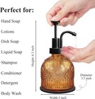 8 Oz Vintage Glass Bathroom Soap Dispensers With Pump  Refillable Kitchen Dish