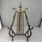 Vintage Ornate Brass Tabletop Lyre Harp Easel Music Easel Picture Art 10    Easel