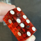 Excalibur Red Casino Dice Set   With Drilled Holes In Vintage Tube