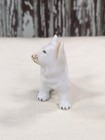 Vintage Samoyed Corgi Dog Figurine White Porcelain White