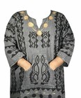 Men Women Mud Cloth Vintage Dashiki Shirt African Blouse Organic Cotton One Size