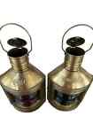 Set Of 2 Antique Finish Port   Starboard Lanterns Nautical Oil Lamps Ship Light